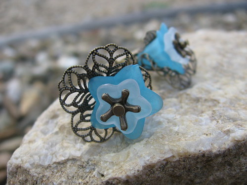 Flowers - modro-bílé — foto 1