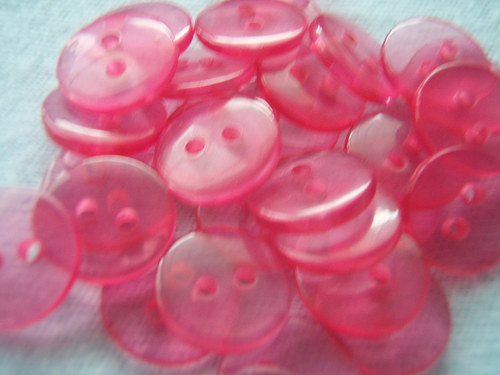Knoflíček průhledný 10 ks růžový