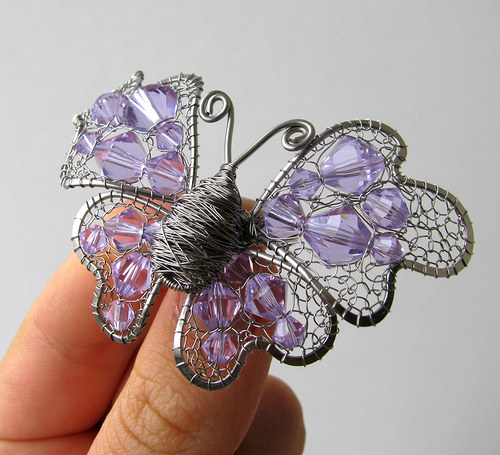 Motýl- brož Swarovski "VIOLET" — foto 1