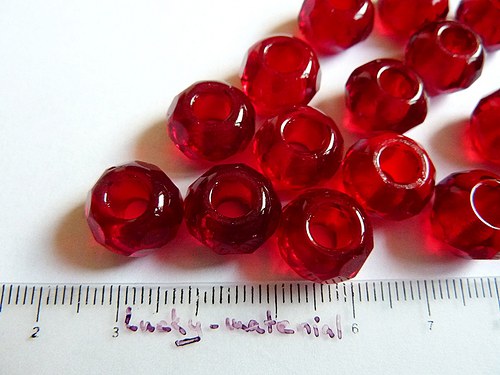 Broušené rondelky červené 12x8 mm ... 8ks