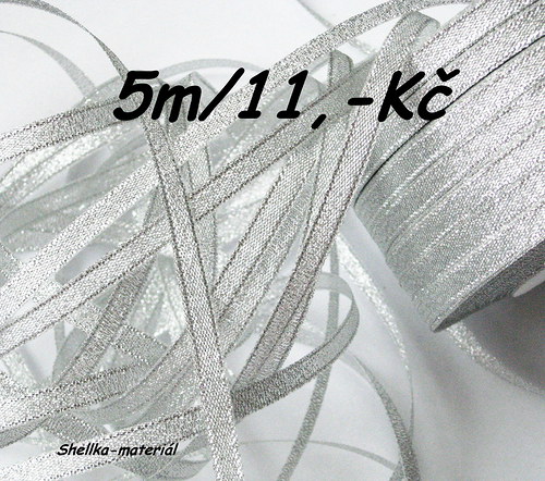 975.Lurexová stuha/ 6mm/ 5m