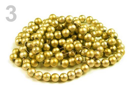 MetŽL Metalické korálky žluté, 10 mm, 10 ks