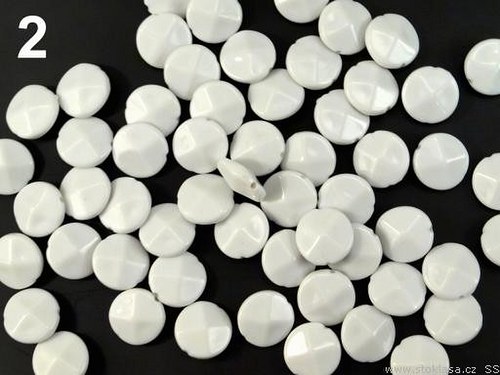 Pla02 Plastový korálek bílý 18 mm, 10 ks