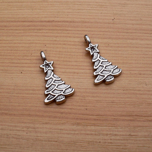 Vánoční stromeček - 21mm x 11mm - 2 kusy