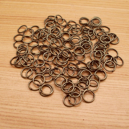 Kroužky - 6mm - bronz - bez niklu - 100 kusů