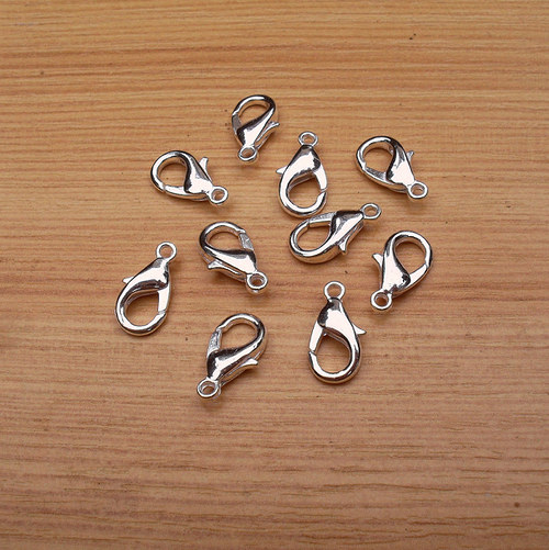 Karabinka - stříbro 12 mm - 10 kusů