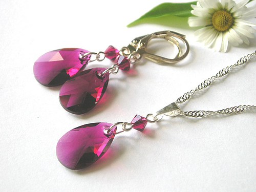 Swarovski sada kapky Ruby — foto 1