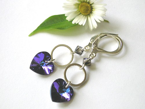 Swarovski náušnice Heliotrope AB