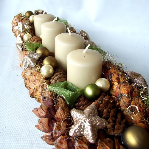 Adventní štola v barvě bílé kávy — foto 1