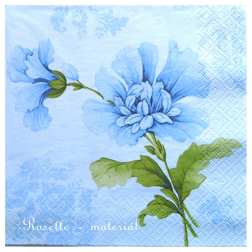 Bleděmodrá chrysantéma- ubrousek