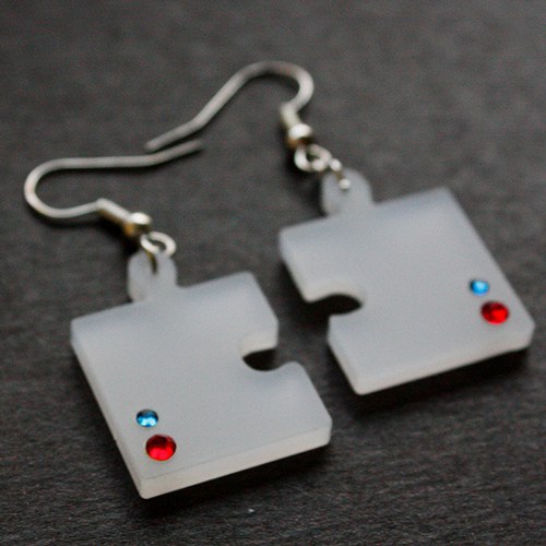 Puzzle naušničky-matné — foto 1