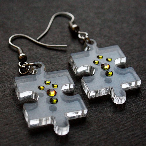 Puzzle naušničky-čiré — foto 1