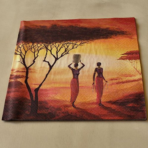 Ubrousek - Africké ženy při západu slunce