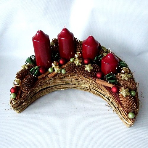 Adventní svícen - měsíc bordó — foto 1