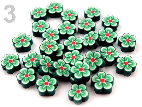 Fi02 Fimo kytička zelená, 12 mm, 5 ks