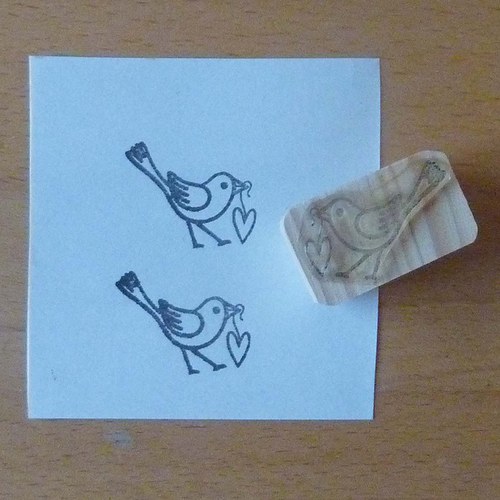 Razítko ptáček se srdíčkem — foto 1