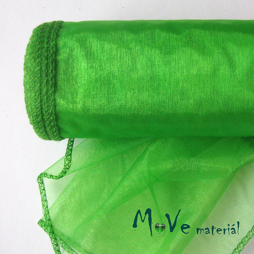 Organza zelená š. 12 cm/ 1m — foto 1
