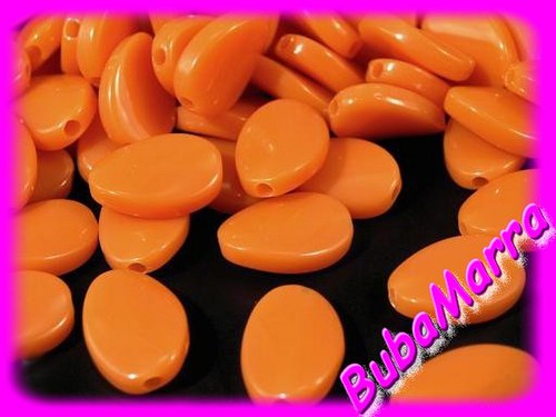 ~ KORÁLKY VRTULKY 12x17mm ~ sada10ks ~ ORANŽOVÁ