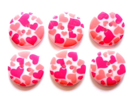 Knoflík 23 mm SRDCE SVĚTLE RŮŽOVÉ