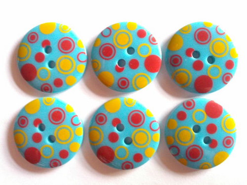 Knoflík 23 mm PUNTÍK TYRKYSOVÝ