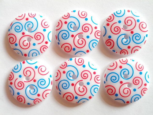 Knoflík 23 mm SPIRÁLA BÍLÁ