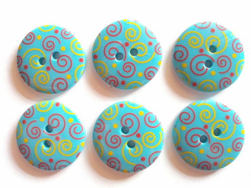 Knoflík 23 mm SPIRÁLA TYRKYSOVÁ