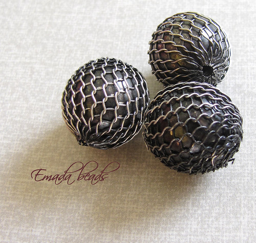 Korále s opletem gunmetal — foto 1
