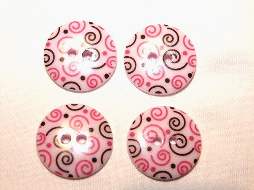 Knoflík 23 mm SPIRÁLA SVĚTLE RŮŽOVÁ