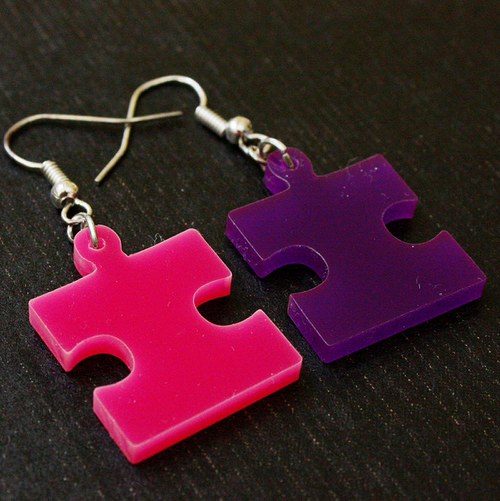 Puzzle náušničky-barevné — foto 1