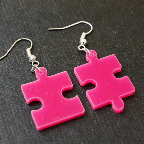 Puzzle náušničky-růžové — foto 1