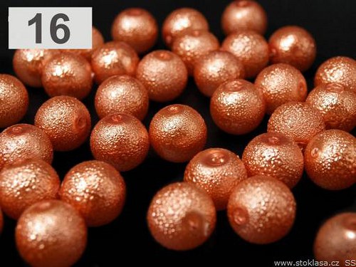 Vos05 Voskované korálky oranžové, 8 mm, 20 ks