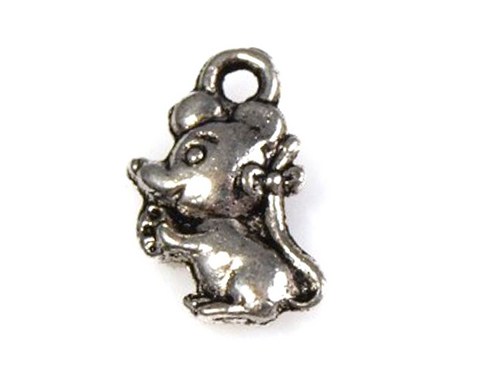 Přívěsek myška starostříbro, 7x10 mm, 10 ks