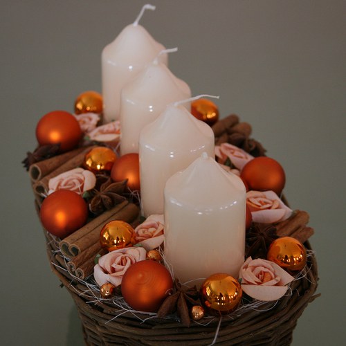 Adventní svícen oranžový — foto 1