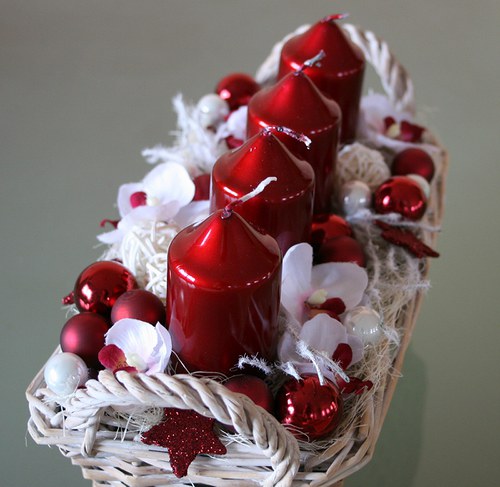 Adventní svícen vínovobílý — foto 1