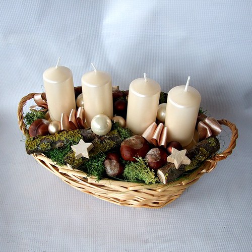 Adventní koš krémový — foto 1