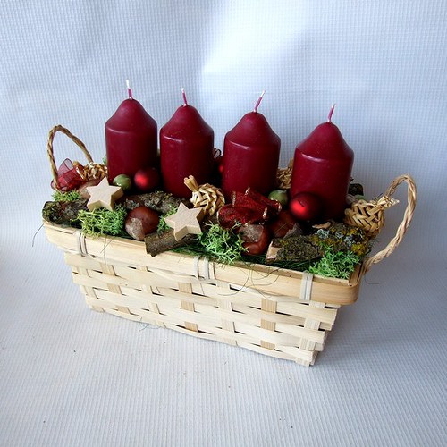 Adventní koš bordó — foto 1