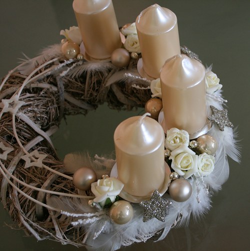Adventní věneček krémový - na přání — foto 1