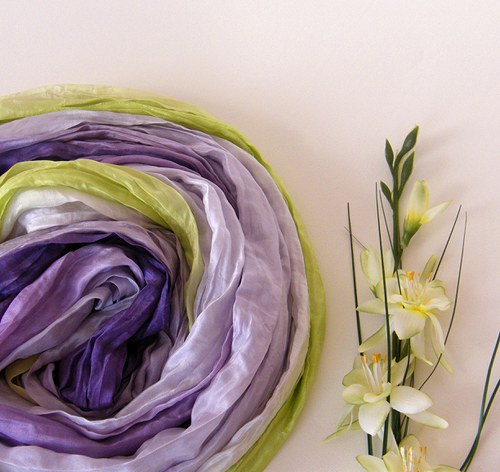 Inspirativní fialová...hedvábná šála 55x200