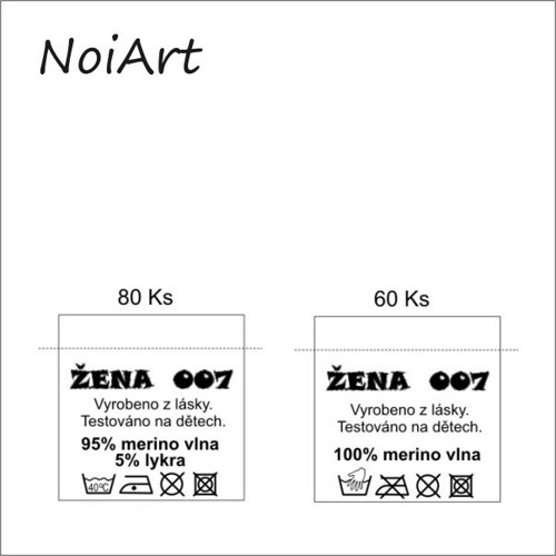 Textilná etiketa 3x3 cm, sada 140 ks — foto 1