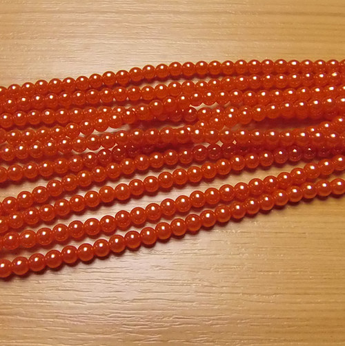 Voskované perly 4 mm - lososové