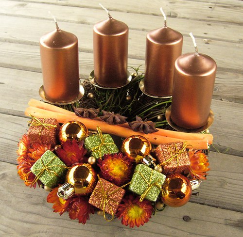 Adventní svícen (do oranžova) — foto 1