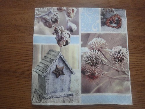 Ubrousek na decoupage - zimní