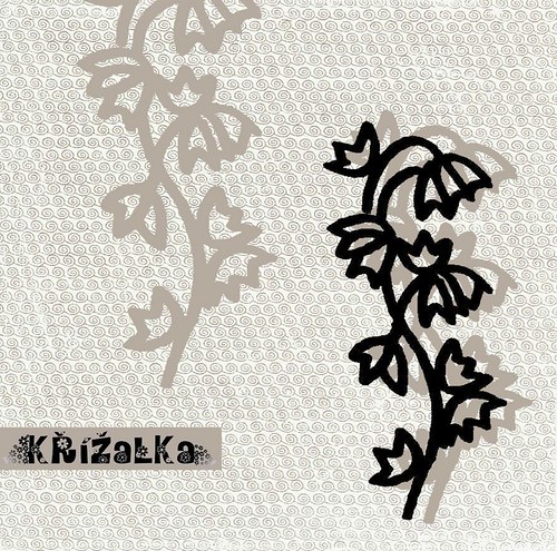 Větvička z kytiček - razítko — foto 1