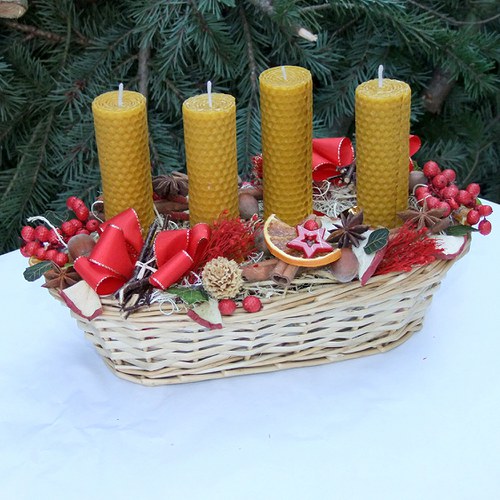 Včelí adventní dekorace - do červena — foto 1