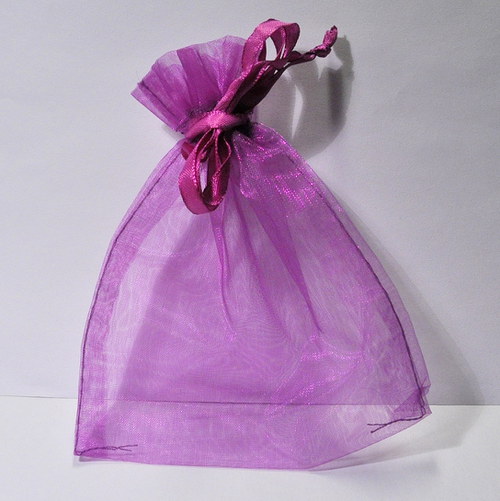 Stahovací pytlík organza VELKÝ / fialový