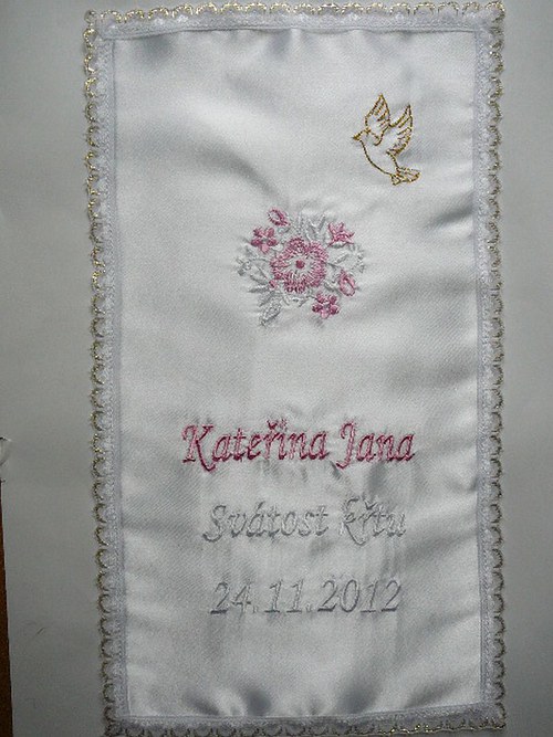 Křestní rouška saténová — foto 1