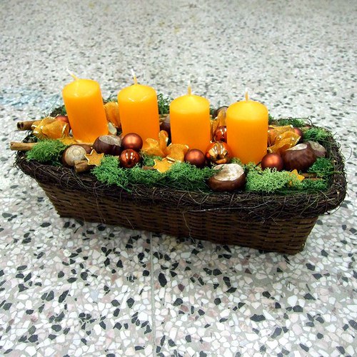 Adventní svícen oranžový — foto 1