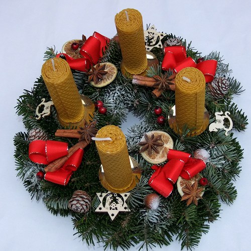 Adventní věnec - tradiční včelí — foto 1