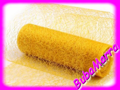 ~ ORGANZA pavučinka~ šíře 15cm~ SVATEBNÍ ~ ŽLUTÁ
