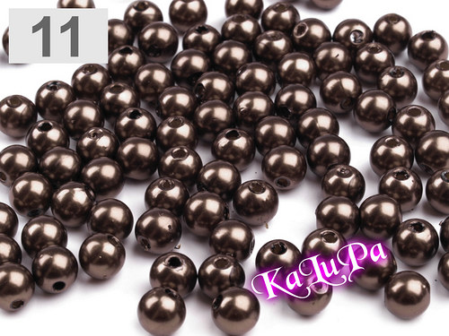 Korálky GLANCE plast kul. Ø6mm-75/ks Friar Brown